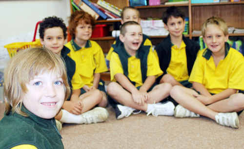 SOTE pupil (front) Eve Tunbridge is looking for another female playmate to even the odds in the Year 3 classroom with (middle, from left) Brendan Yates, Thomas Aspinall, Brock Yarrow, (back) Riley James, Cameron Watt and Clancy Sweedman. SOTE pupil (front) Eve Tunbridge is looking for another female playmate to even the odds in the Year 3 classroom with (middle, from left) Brendan Yates, Thomas Aspinall, Brock Yarrow, (back) Riley James, Cameron Watt and Clancy Sweedman.